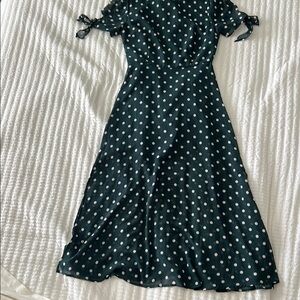 Forever 21 Vintage Looking Green Polka Dot Dress
